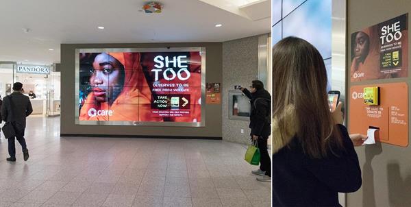 PATTISON Outdoor Reaches CARE Canada Donors with Digital Donation Wall in Support of the #SheToo Campaign